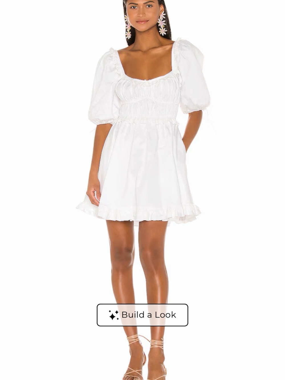 For Love and Lemons Jackson Mini Dress - Size S, White